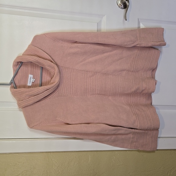 Calvin Klein Pink Cowl Sweater, Vintage Women's Pullover Sweater, Large - Picture 1 of 6